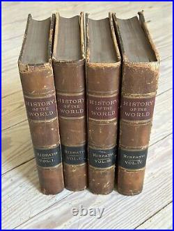 1890 History of the World Ridpath -Complete 4 Vol Set Antique Leather Books