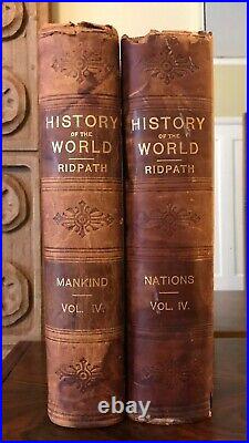 8 Antique Volumes History of the World John Clark Ridpath Mankind & Nations