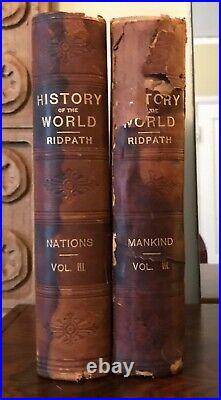 8 Antique Volumes History of the World John Clark Ridpath Mankind & Nations