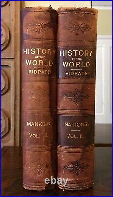 8 Antique Volumes History of the World John Clark Ridpath Mankind & Nations