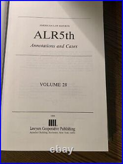 American Law Reports ALR 5th Annotations and Cases Set of 122 Books