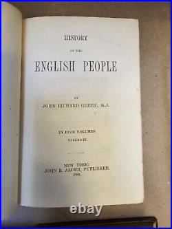 Antique History of the English People 5 Vol by John Richard Green-Excellent Cond