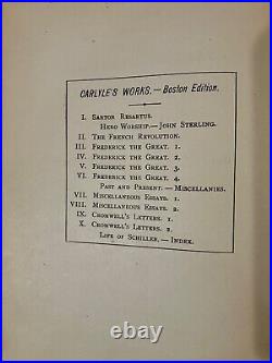 Carlyle's Works, Boston Edition, 10 Volume Complete Set from The 1800's