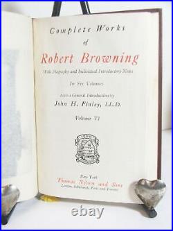Complete Works of Robert Browning Complete 6 Volume Set Leather c1900 Findley