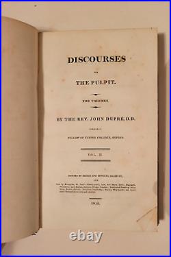 Dupre's Discourses For The Pulpit 1815 Vols 1 & 2 Complete Book Set John Dupre