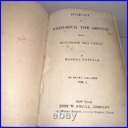 Frederick the Great by Thomas Carlyle, complete 4 vol. Set, Out Of 8 Late 1800