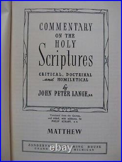 Lange's Commentary on the Holy Scriptures 10 Volume Set Complete New Testament