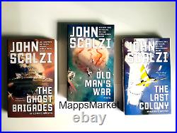 Old Man's War Boxed Set I SIGNED by John Scalzi x 3 (2014, Paperback) BOOKS 1-3