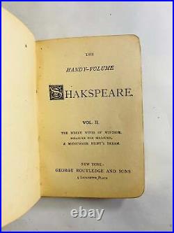 Shakespeare vintage leather miniature book set circa 1883 Macbeth King John Rome