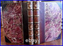 Songs in Scottish & English 1871 Tea Table Miscellany lovely 2 vol. Leather set