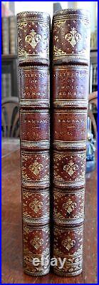 Songs in Scottish & English 1871 Tea Table Miscellany lovely 2 vol. Leather set