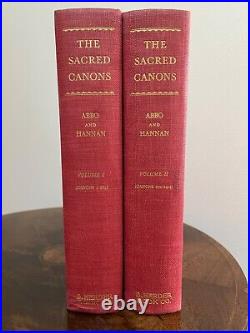 THE SACRED CANONS 2 Vol. Set John Abbo INSCRIBED HBDJ 1952 1st Edition withSupp